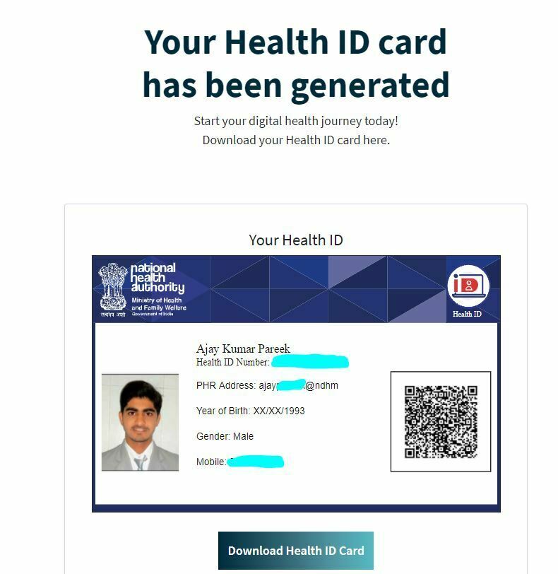 ABDM Health ID card